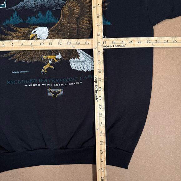 Vintage Eaglesnest Retreat Eagle Wildlife Graphic Sweatshirt Tultex XL USA - Picture 8 of 8